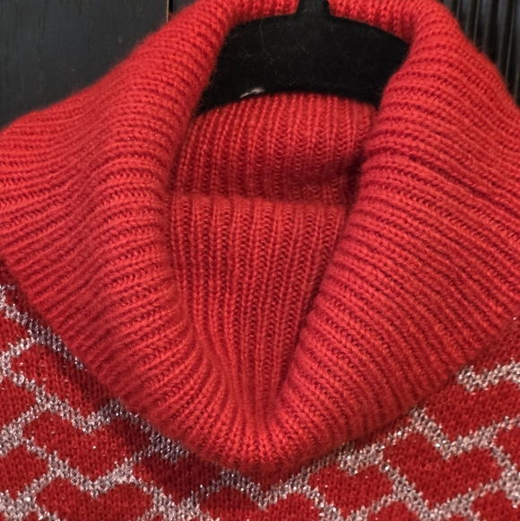 Anthropologie Red Hearts Turtleneck Sweater - Picture 9 of 16